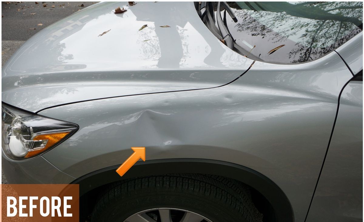 Before – quarter panel scratches & faded paint